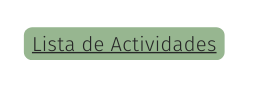 Lista de Actividades